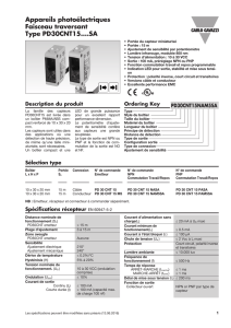 Appareils photoélectriques Faisceau traversant Type PD30CNT15
