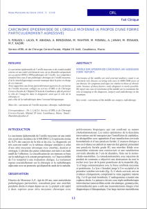 CARCINOME EPIDERMOIDE DE L`OREILLE MOYENNE (A
