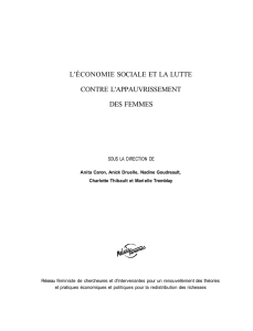 L`économie sociale et la lutte contre l`appauvrissement des femmes