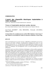 L`avenir des dispositifs électriques implantables à visée cardiaque