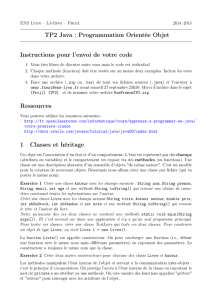 TP2 Java : Programmation Orientée Objet Instructions pour l`envoi