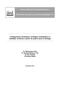 Changements climatiques, stratégies d`adaptation et mobilités