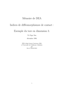 Mémoire de DEA Indices de difféomorphismes de contact : Exemple