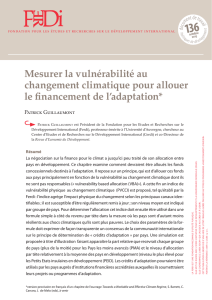 Mesurer la vulnérabilité au changement climatique pour