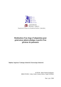 Réalisation d`un étage d`adaptation pour générateur