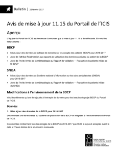 Avis de mise à jour 11.15 du Portail de l`ICIS