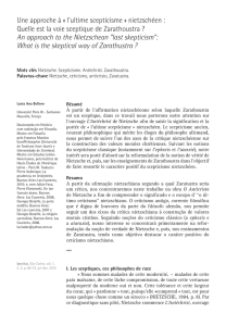 Une approche à « l`ultime scepticisme » nietzschéen : Quelle est la