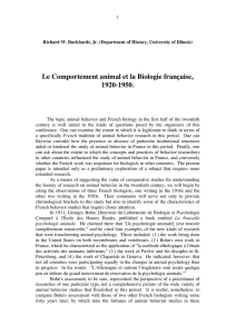 Le Comportement animal et la Biologie française, 1920
