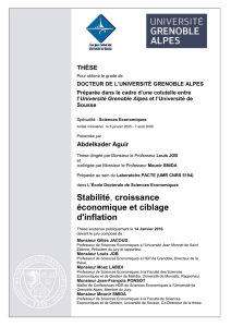 Stabilité, croissance économique et ciblage d`inflation