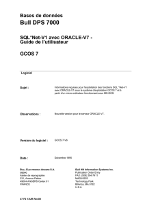 47 F2 13UR REV00 - ORACLE 7 SQL*NET V1 avec ORACLE V7