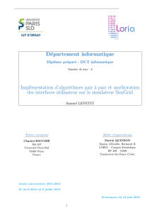 Département informatique Implémentation d`algorithmes pair à pair