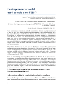 L`entrepreneuriat social est-il soluble dans l`ESS