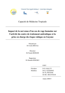 Capacité de Médecine Tropicale Impact de la survenue d`un cas de