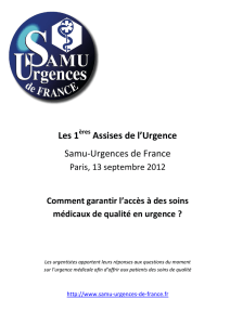 Samu – Urgences de France - Ministère des Affaires sociales et de