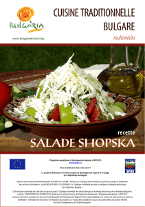 Salade ShopSka CUISINE TRADITIONNELLE BULGARE