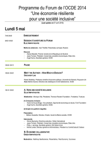 Programme du Forum de l`OCDE 2014 “Une économie résiliente pour