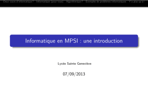 Informatique en MPSI : une introduction
