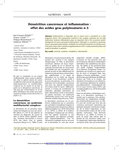 Dénutrition cancéreuse et inflammation : effet des acides gras