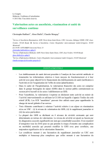 Valorisation actes en anesthésie, réanimation et unité de