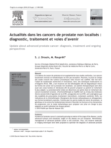 Actualités dans les cancers de prostate non localisés