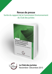 Revue de presse - Rapport Environnement 2015 1.99 MB