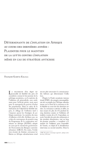 Déterminants de l`inflation en Afrique au cours des dernières années