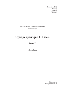 Optique quantique 1 : Lasers