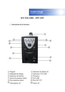 kit solaire - 20w 220v