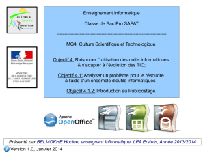 Exemple de Publipostage 01/15 - Cours Informatique LPA Erstein