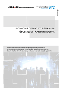 L`économie de la culture dans la République et Canton du Jura