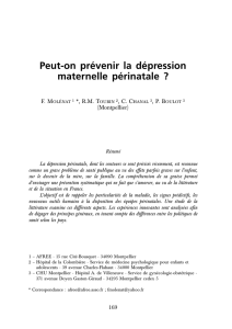 Peut-on prévenir la dépression maternelle périnatale