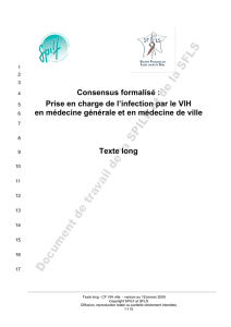 Consensus formalisé : Prise en charge de l`infection par le VIH en