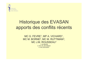 Historique des EVASAN apports des conflits récents