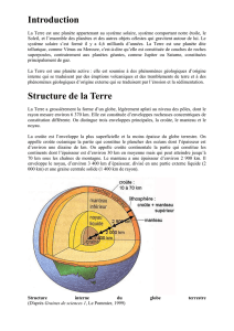 Introduction Structure de la Terre - 350 Ma
