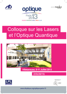optique paris 2013 - La Société Française d`Optique