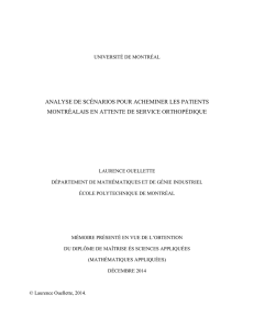 analyse de scénarios pour acheminer les patients montréalais en