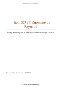 Item 327 : Phénomène de Raynaud