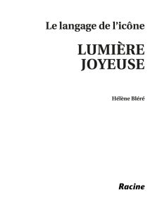 Lumière joyeuse - Éditions Racine