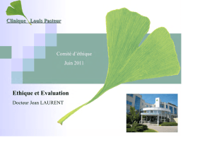 Ethique et évaluation - Clinique Louis Pasteur