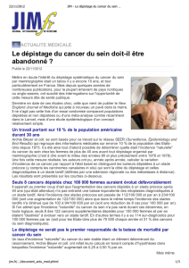 JIM - Le dépistage du cancer du sein doit