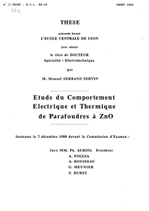 Etude du Comportement Electrique et Thermique de Parafoudres à