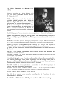 Sir William Thomson, Lord Kelvin (1824- 1907)