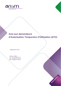 Avis aux demandeurs d`Autorisation Temporaire d`Utilisation (ATU)