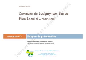 Rapport de présentation - Mairie de Lusigny-sur