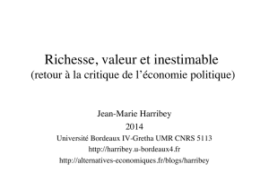 2014, Richesse, valeur et inestimable, diaporama - Jean
