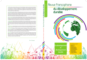 Revue Francophone du développement durable