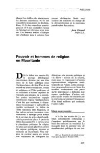 Pouvoir et hommes de religion en Mauritanie