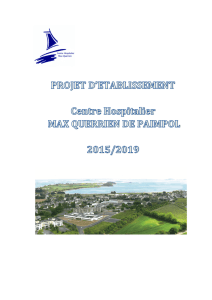 PROJET D`ETABLISSEMENT 2015 - 2019 Version Définitive Juillet