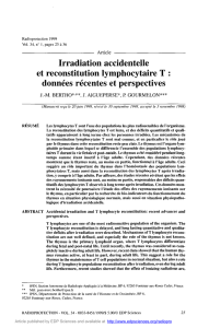 Irradiation accidentelle et reconstitution lymphocytaire T : données