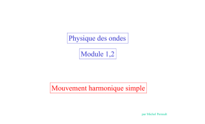 Physique des ondes Module 1,2 Mouvement harmonique simple